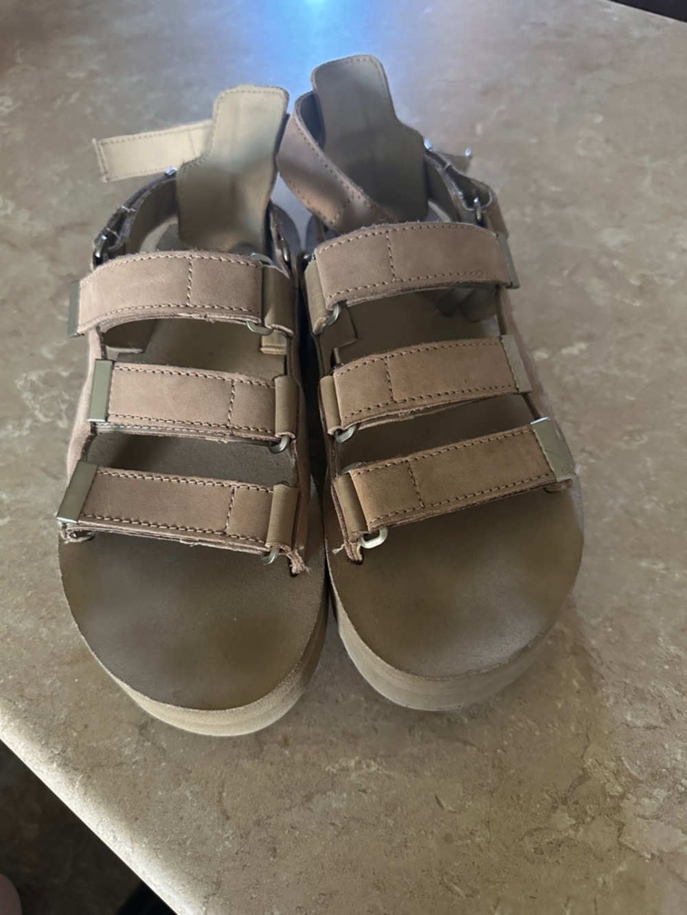 Teva Mevia Tan Platform Strappy Sandals - Picture 5 of 7